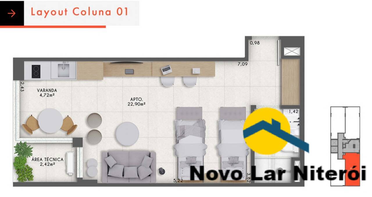 Apartamento à venda com 1 quarto, 35m² - Foto 24